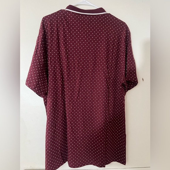 Johnny Bigg Collared Short Sleeve Shirt, Burgundy Taylor Print Polo, NWT, XL - Picture 6 of 7